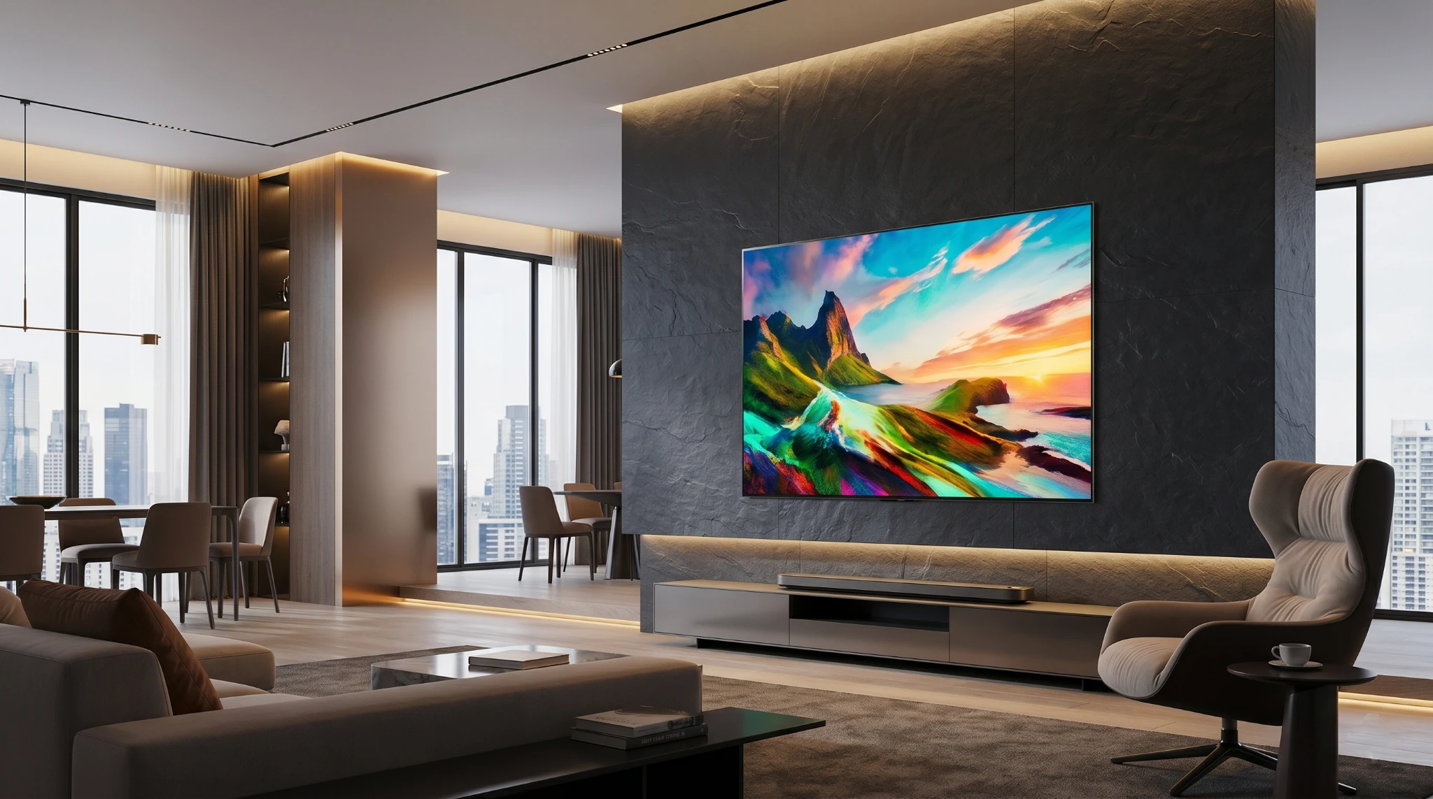 Vizualizare pentru **LG Wallpaper W6 OLED** si modul in care acest **televizor invizibil** schimba **designul interior** in 2026