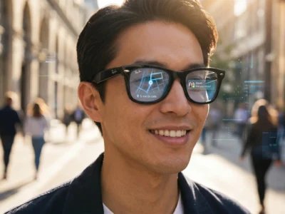 Reprezentare pentru **Meta Ray-Ban Display Gen 2** si modul in care **ochelarii AR** au devenit un **succes de masa** in 2026