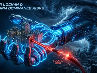 Reprezentare pentru **Platforme Dominante** si de ce **dependenta de un singur furnizor** este un **risc** major de securitate in 2026