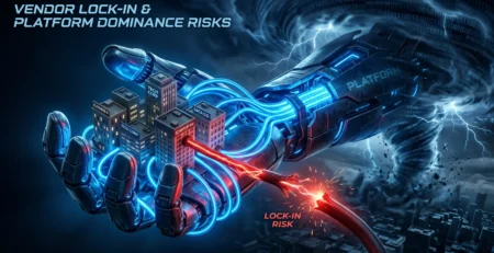 Reprezentare pentru **Platforme Dominante** si de ce **dependenta de un singur furnizor** este un **risc** major de securitate in 2026