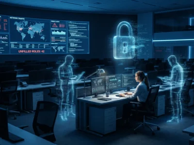 Reprezentare pentru **lipsa expertilor** si modul in care acest deficit afecteaza **securitatea firmei** la nivel de **resurse umane** in 2026