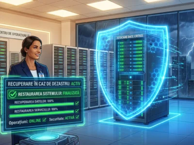 Vizualizare concept pentru Disaster Recovery si plan de urgenta menit sa asigure continuitatea afacerii in 2026