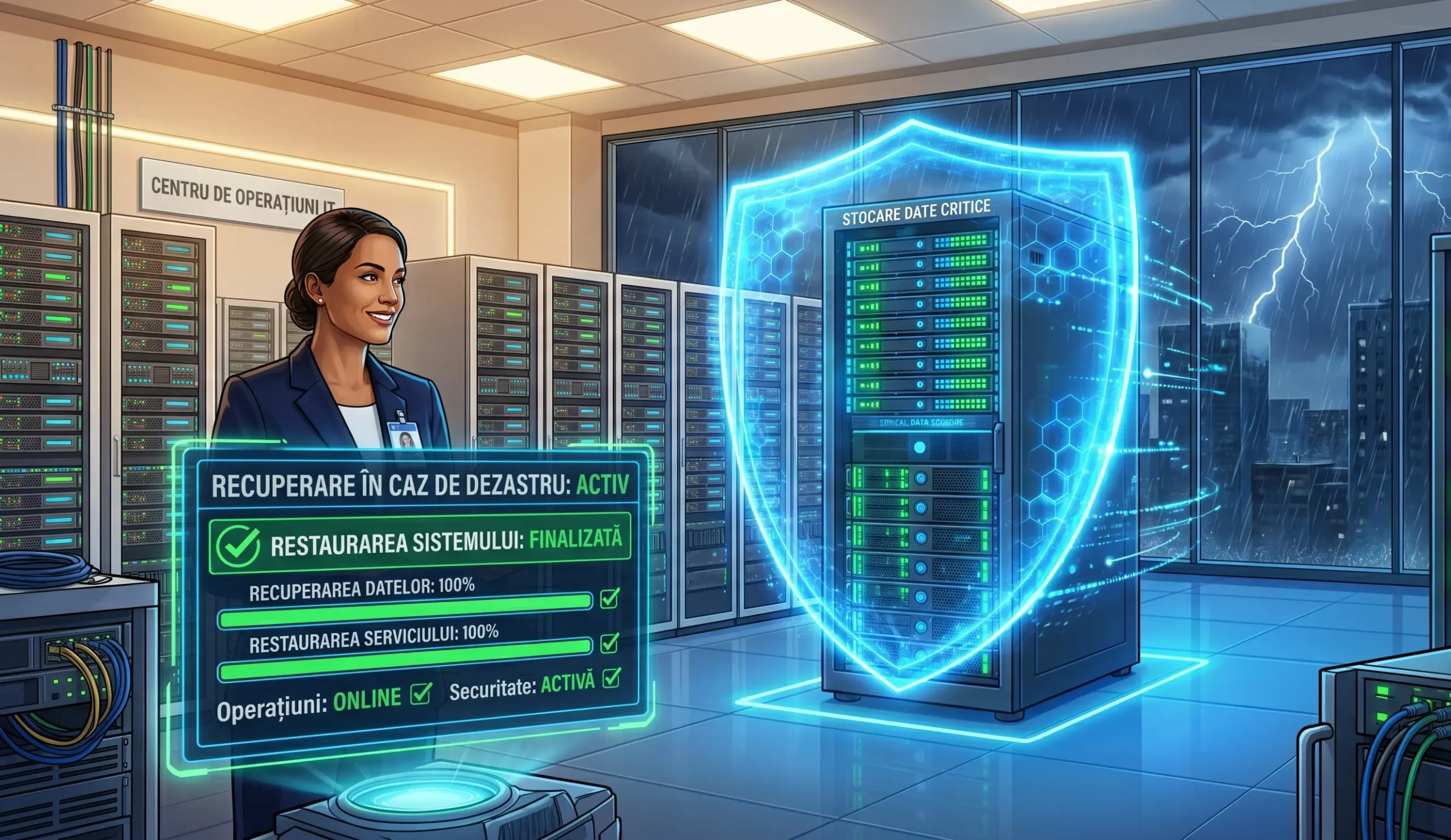 Vizualizare concept pentru Disaster Recovery si plan de urgenta menit sa asigure continuitatea afacerii in 2026