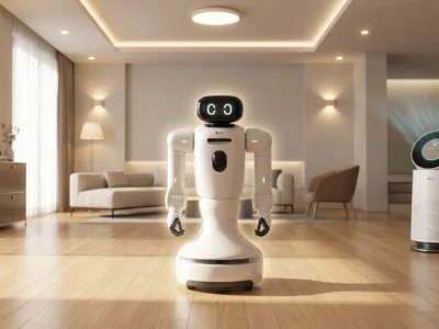 Reprezentare pentru LG CLOiD si modul in care acest robot implementeaza conceptul Zero Labor Home in 2026