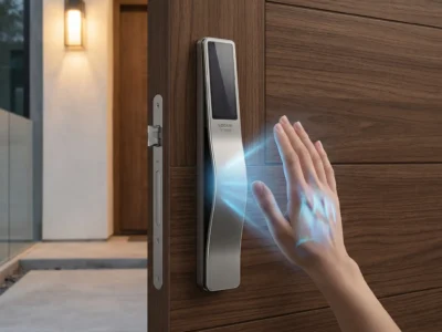 Vizualizare pentru **Lockin V7 Max** si modul in care aceasta **incuietoare inteligenta** utilizeaza energia solara in 2026