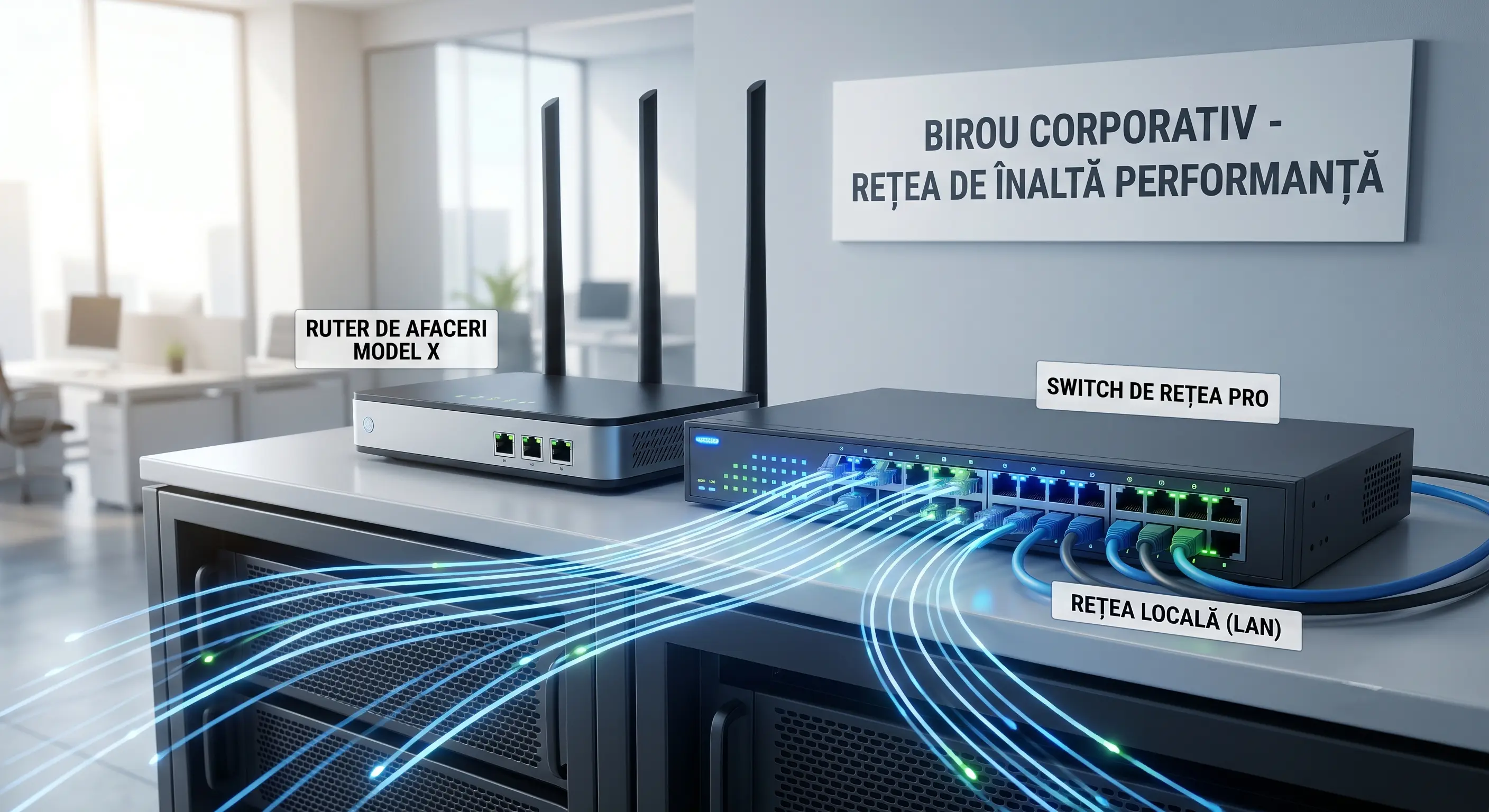 Echipamente de retea profesionale: cum alegi routere si switch-uri pentru biroul tau