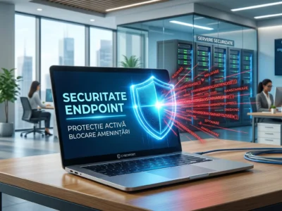 Vizualizare a modului in care securitatea statiilor de lucru asigura o protectie esentiala impotriva atacurilor cibernetice in 2026