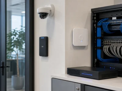 Retea, securitate si control acces pentru un birou modern