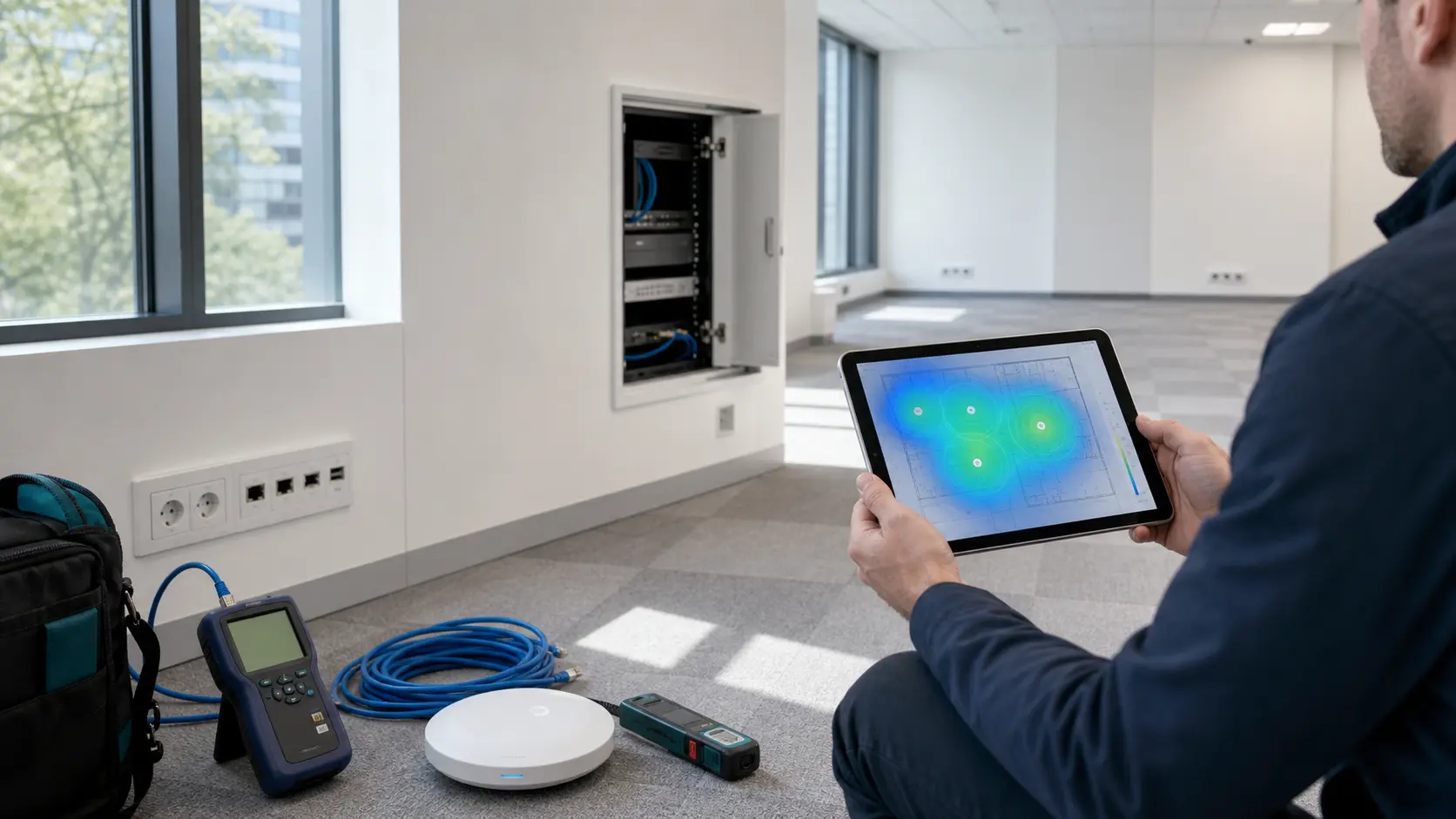Afla cum sa realizezi un audit IT intr-un sediu nou. Verifica atent cablarea, prizele si energia inainte de a muta firma.